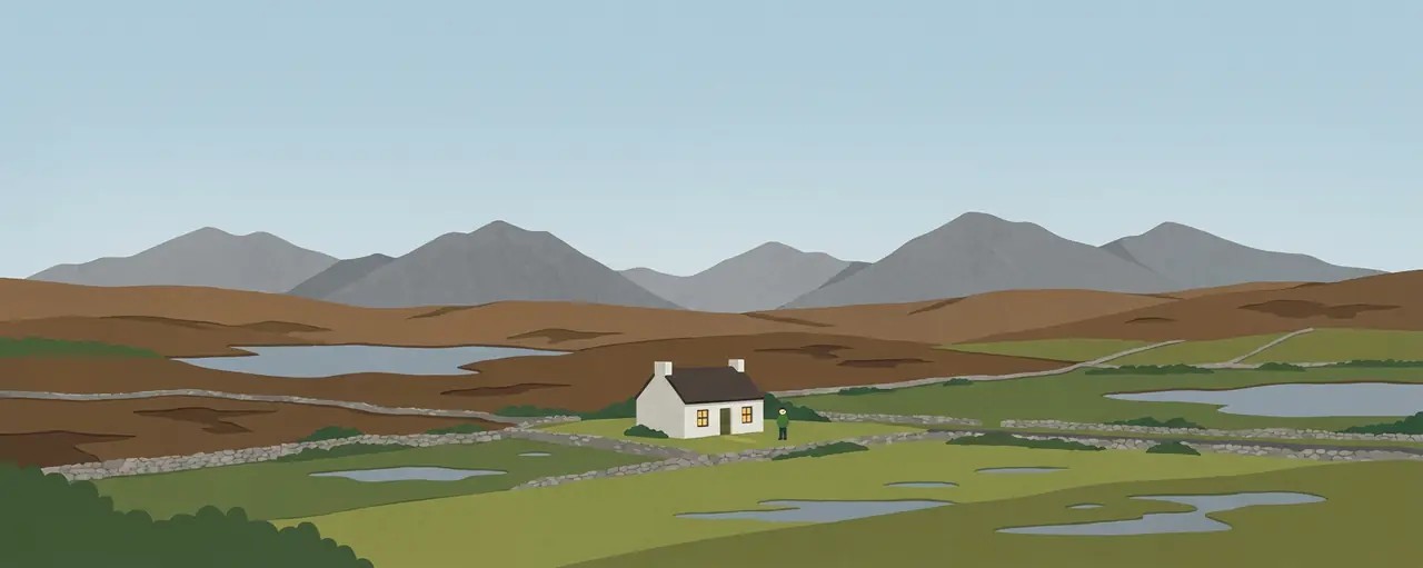 An illustrated landscape of Galway.