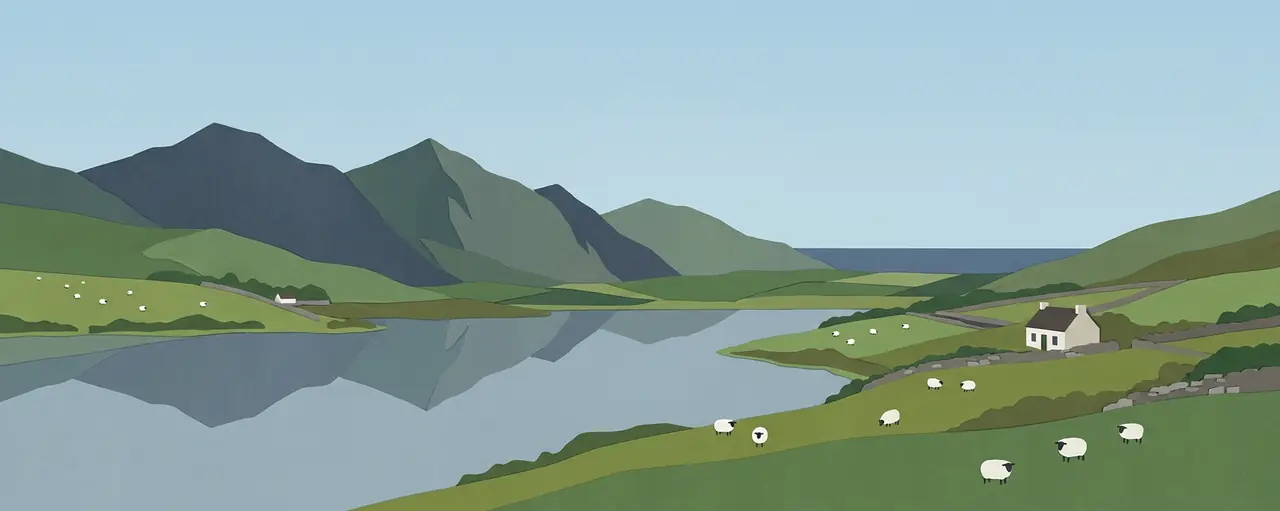 An illustrated landscape of Kerry.