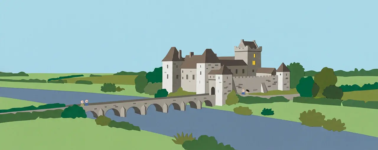An illustrated landscape of Kilkenny.