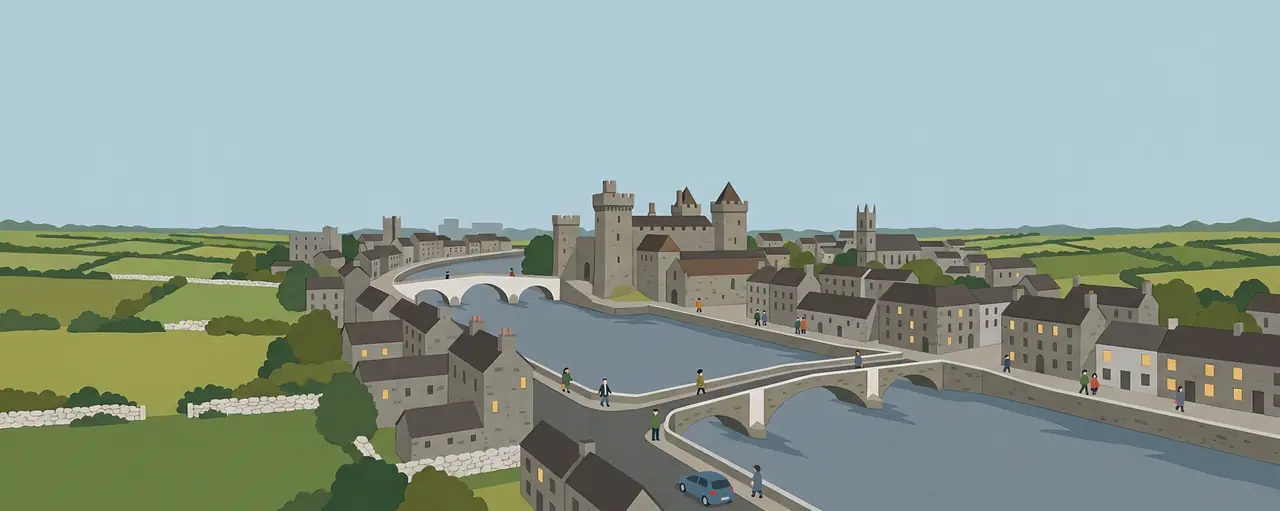 An illustrated landscape of Limerick.