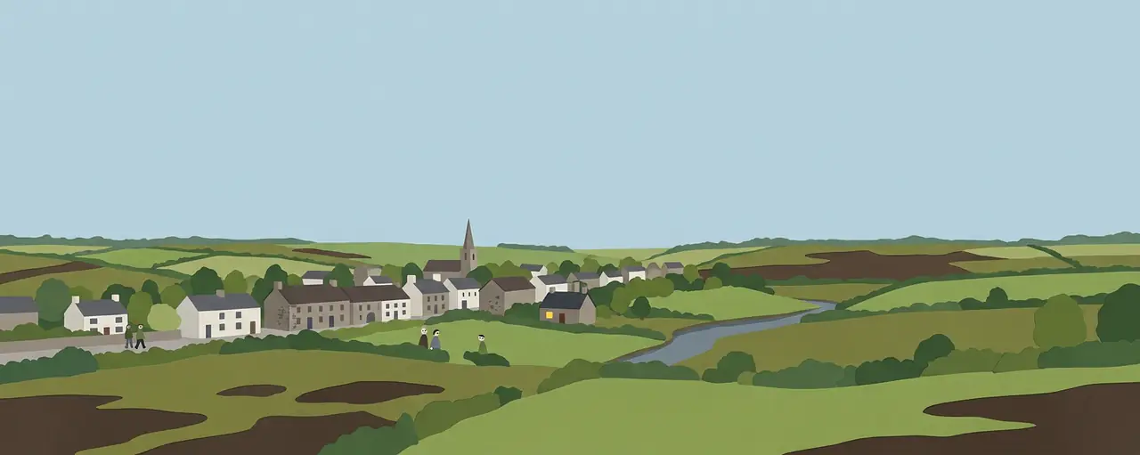 An illustrated landscape of Longford.