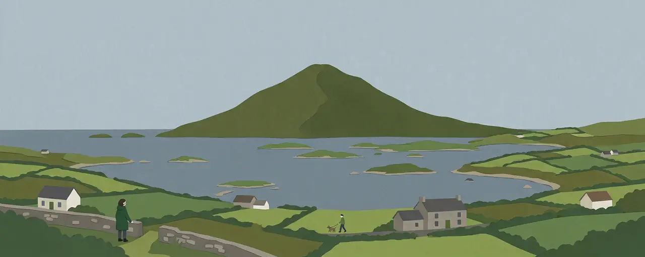 An illustrated landscape of Mayo.