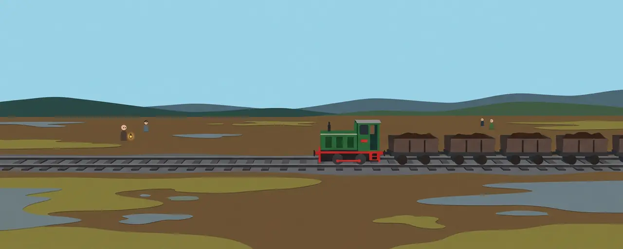 An illustrated landscape of Offaly.