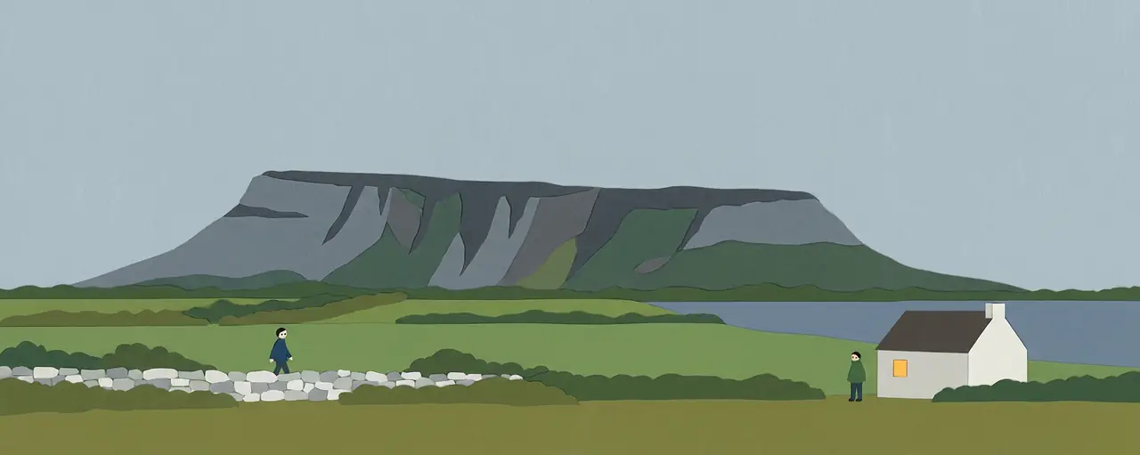 An illustrated landscape of Sligo.