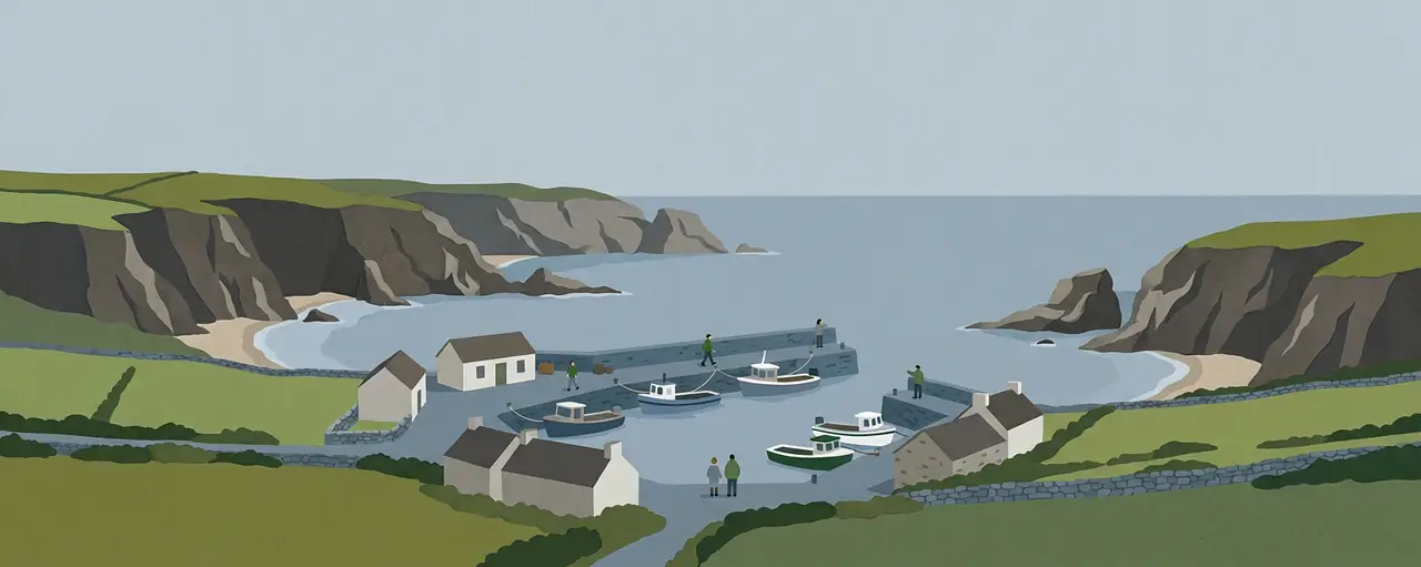 An illustrated landscape of Waterford.