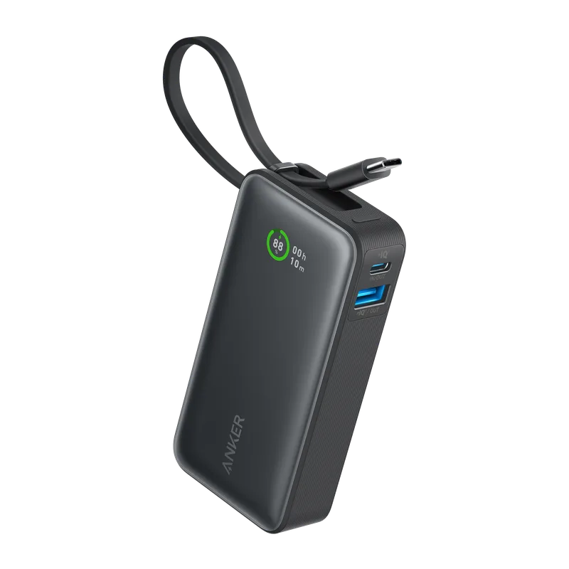 Anker Nano 10K power bank with built-in USB-C cable.