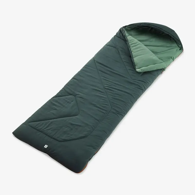 Quechua Arpenaz 0 degree sleeping bag, partly unzipped.